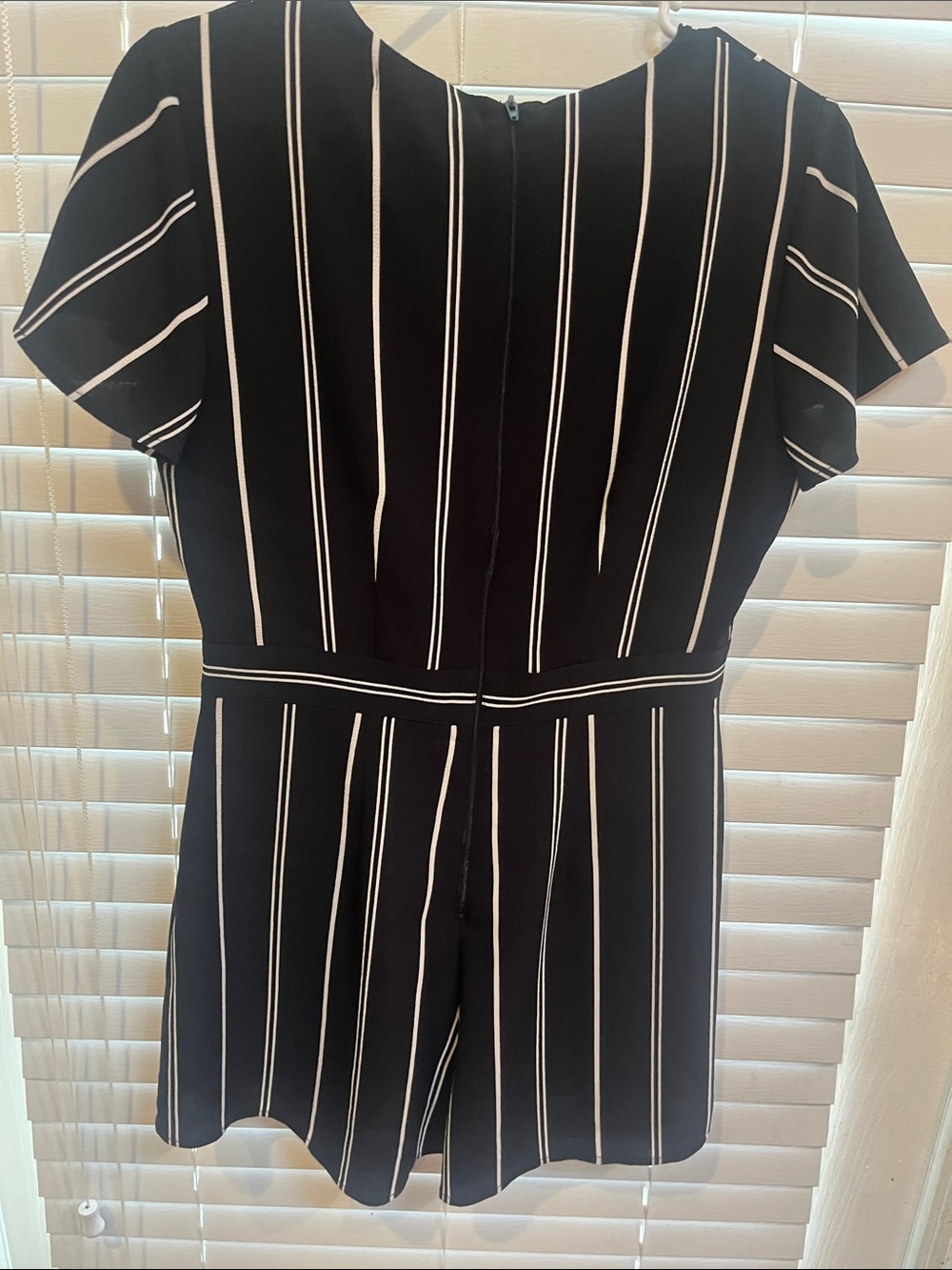 Joie Black and White Striped V-Neck Playsuit - Picture 3 of 3